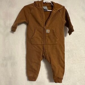 Carhartt brown baby jumpsuit size 6M